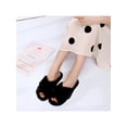 thumbnail image 1 of Women's Fur Slides Fuzzy Furry Slippers Comfort Slip On Sandals Casual Shoes, 1 of 4