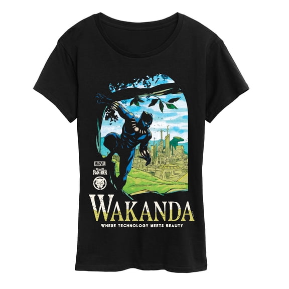 Marvel Black Panther - Wakanda Destination - Women's Short Sleeve Graphic T-Shirt