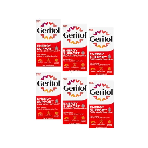 Geritol With Ferrex Tonic, High Potency Vitamin And Iron Supplement - 12 oz, 6 Pack