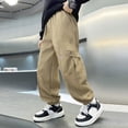 thumbnail image 2 of Kids Cargo Pants Boys Elastic Waist Boys Pants Jogger Baggy Cargo Pants Boys Lightweight Pants Boys School Pants Boys Pants Size 8-9 Years, 2 of 4