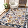 thumbnail image 2 of EastVita Area Rugs Carpets 9'*12' Area Rug Washable Boho Area Rugs for Bedroom Living Room Geometric Throw Carpet Vintage Bohemian Area Rug,Navy Blue/Multi E Blue 9*12ft, 2 of 7