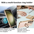 thumbnail image 3 of Compatible with Samsung Galaxy S23 Ultra 5g Case Cell Phone Ultra Slim Thin with Ring 360°Finger Stand Metal Electroplated Soft TPU Frame Shock-Absorption Bumper Hard Back Mobile Cover-Pink, 3 of 14