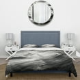 thumbnail image 3 of Designart "Wave Photo Monochrome Oceanic Beauty I" Nautical & Beach Bedding Covert Set - Coastal Beach Grey Coastal Bed Set With 1 Sham, 3 of 6