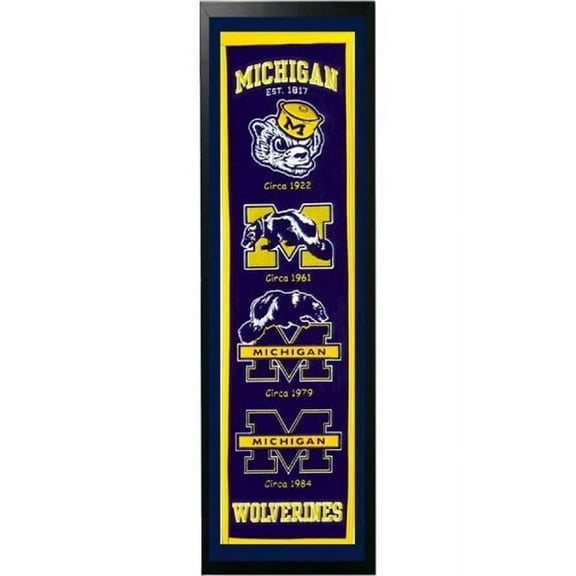 Encore Select 109-40 Michigan Logo History Felt Banner - 14 x 37 in.