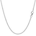 thumbnail image 1 of Sterling Silver Rhodium Plated Rolo Chain Necklace, 1.4mm, 18", 1 of 1