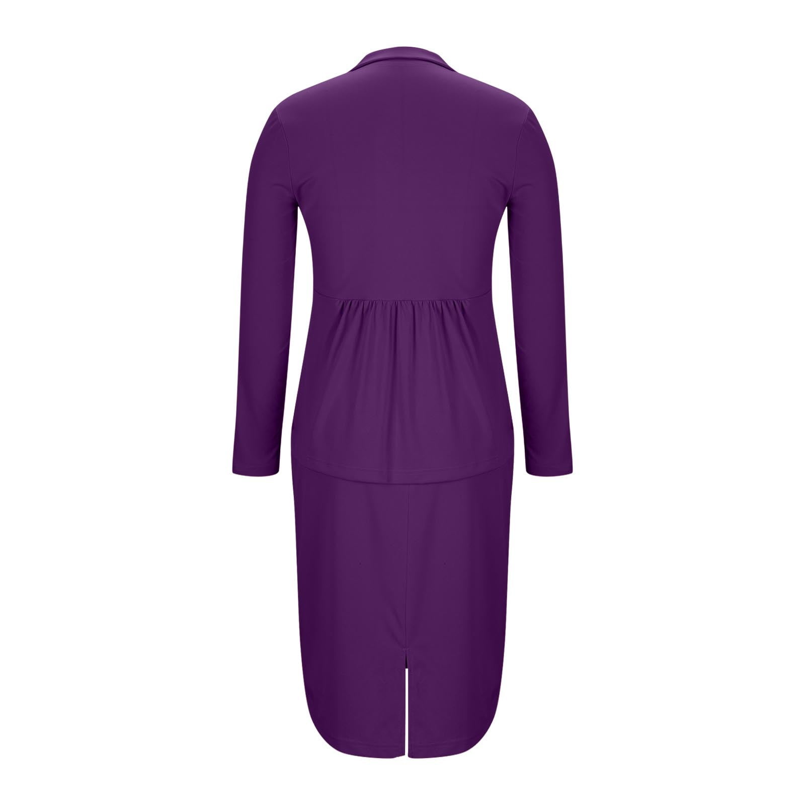 Fanxing Bodycon Blazer Dress for Women 2 Piece Outfits Mini Dress Long Sleeve Notch Collar Wrap Suit Jackets Work Shirts