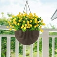 thumbnail image 5 of 6 Bundles Artificial Fall Flowers, Outdoor UV Resistant Fake Flowers Plastic Shrubs Plants for Autumn Floral Arrangement Hanging Baskets Home Garden Decor (Yellow), 5 of 9
