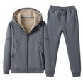 thumbnail image 2 of TIMIFIS GrayMens Fleece Tracksuits 2 Piece Sweatsuits Set Casual Trendy Winter Warm Sweatpants Suits Fall OutfitFall, 2 of 8