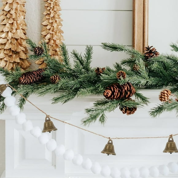 Vintage Christmas Decorations,Christmas Rope Trumpet Shabby Style Metal Hanging Cow Decoration, Rustic Farmhouse Holiday Decor