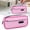 Pink, variant on YSKING Large Capacity Hot Pink Pencil Case,8.66in Triple Zipper Oxford Pouch,Multi Compartment Stationery Organizer for Office College Makeup Storage,Single Aesthetic Pen Storage Bag