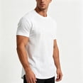 thumbnail image 4 of Oversized T Shirts for Men Vintage Basic Tees Loose Fit Crewneck Breathable Shirts Workout Cotton Tshirt Tops White, 4 of 5
