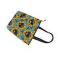 thumbnail image 4 of Zipper canvas bag large capacity large size practical handbag durable Canvas with leather material Sunglasses Smiley Sunflowers, 4 of 7