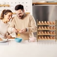 thumbnail image 5 of BTY 4-Tier Farmhouse Wooden Egg Holder, Pine Wood Egg Storage Tray Rack for Countertop, 5 of 6