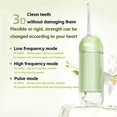 thumbnail image 3 of Water Flosser [Mini Cordless Portable] Oral Irrigator Dental Cleaning Stick, Telescopic Water Tank, 3 Modes & IPX7 Waterproof, Home & Travel Water Flosser for Teeth, Braces Bridge Care (Green), 3 of 4
