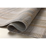 Loloi Birch Bone / Gold 18 x 18 Indoor/Outdoor Sample Rug