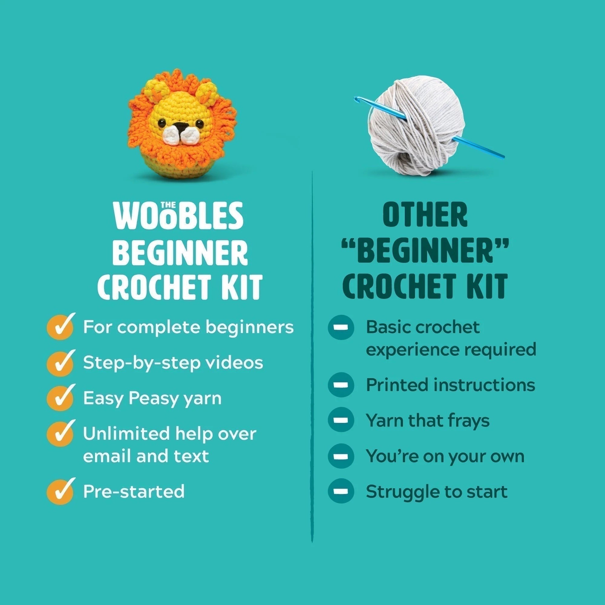 The Woobles Beginner Crochet Amigurumi Kit, Penguin photo 5