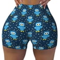 thumbnail image 2 of Fotbe Blue Owl Shorts Sin Costuras – Shorts Deportivos de Cintura Alta para Mujer, Elásticos para Gimnasio, Yoga, Running o Ciclismo-Medium, 2 of 8