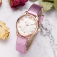 thumbnail image 2 of Reloj de cuarzo con banda de cuero de PU a la moda, reloj femenino informal con esfera redonda grande y números (rosa), 2 of 4