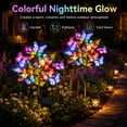 thumbnail image 5 of Maspost Solar Butterfly Garden Lights Outdoor, 2 pack Waterproof Decorative Lights with 17 Butterflies & Multicolor LEDs, 5 of 8
