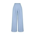 thumbnail image 5 of REALiKUN Women's Linen Pants Wide Leg Casual Beach Summer Pants Palazzo Lounge Pants Trousers Trendy Pant, 5 of 8