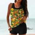 thumbnail image 1 of Trajes de baño tankini para mujer Trajes de baño de dos piezas con espalda de tiras y estampado conservador para mujer Traje de baño de dos piezas para mujer, 1 of 6
