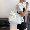 thumbnail image 1 of Bolso de mujer Bolso acolchado femenino Bolsos de mano Bolso de nylon Bolso de hombro (Blanco), 1 of 7