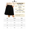 thumbnail image 6 of Unique Bargains Women's Plus Size Elastic High Waist Corduroy Skirt with Pocket 1X Black, 6 of 6