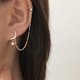 thumbnail image 2 of Pendiente de luna con cadena y estrella del norte, pendiente tipo clip con cadena, 2 of 5