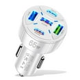 65W Car Charger Quint Port Fast Charging Hub High Power 1 To 5 USB