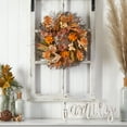 thumbnail image 3 of Nearly Natural 22" Autumn Dahlia and Berries Artificial Wreath, Orange, 3 of 4