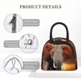 thumbnail image 4 of Daiia Elephant Sunset in Kenya Pattern Lunch Bag , Insulated Lunch Box, Small Leakproof Cooler Food Lunch Containers Reusable High Capacity Lunch Tote Bags-One Size, 4 of 6