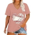 thumbnail image 2 of Pink Womens Tops Plus Size V Neck T Shirts Women Short Sleeve Tops Casual Summer Tshirts Loose Fit Tee Shirts for Women, 2 of 4