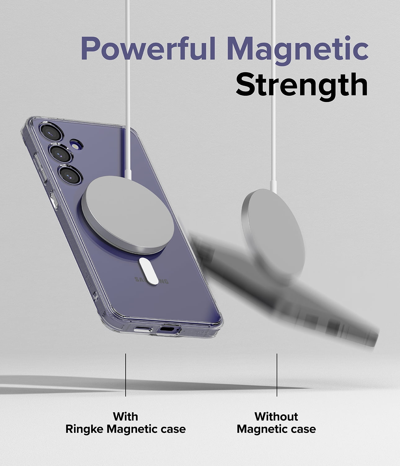 Samsung Galaxy S24 Plus Ringke [Fusion Magnetic] Clear Shockproof Heavy Duty Anti-Yellowing Case