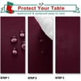 thumbnail image 5 of Burgundy Tablecloth for Rectangle Tables - Waterproof and Spillproof Washable Fabric Table Cloth for Dining Room Kitchen Party, 60 x 120 Inch, 5 of 6