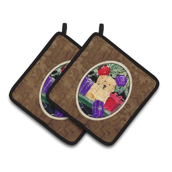 Carolines Treasures SS8581PTHD Golden Retriever Pair of Pot Holders, 7.5HX7.5W, multicolor