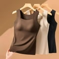 thumbnail image 4 of Women's U Neck Thermal Tank Top with Built-in Bra - Seamless Sleeveless Warm Vest, High Elasticity Slim-Fitting Base Layer for Women, 4 of 7