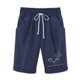 thumbnail image 4 of Puntoco Pantalones Cortos De Verano Mujer Moda 2024 Pantalones Cortos De Mujer Algodón Y Lino Estampado De Moda Cintura Elástica Pantalones De 5 Pulgadas Cordón Pantalones Cortos De 5 Pulgadas, 4 of 4