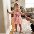 thumbnail image 4 of Duqingm Baby Girl First Birthday Outfit Smocked Bubble Romper Dress Jumpsuit Bodysuit Cute Summer Clothes Red,12-18 Months, 4 of 6