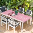 thumbnail image 2 of Pink Gnomes Christmas Table Cloths for 3 Foot Rectangle Tables, Xmas Berry Balls Snowflake Patio Waterproof Elastic Fitted Tablecloths, Washable Rectangular Table Cover for Camping, 2 of 8
