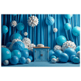 thumbnail image 2 of Blue Themed Backdrop Banner Decorative Party Supplies with Balloon Arch Paper Flowers and Table Decors for Photo Booth Birthday Party Celebrations Event Decorations, 2 of 7