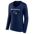 thumbnail image 2 of Women's Devon Witherspoon College Navy Seattle Seahawks Team Wordmark Player Name & Number Long Sleeve V-Neck T-Shirt, 2 of 3