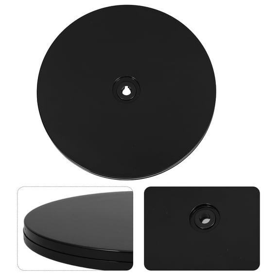 KONTONTY Black Acrylic Rotating Display Table with 360 Degree Smooth Rotation for Home Decor and Jewelry
