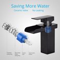 thumbnail image 3 of Wovier Matte Black Waterfall Bathroom Sink Faucet with Supply Hose and Plate,Single Handle Single Hole Lavatory Faucet,Basin Mixer Tap Commercial, 3 of 7