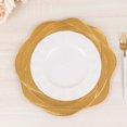 thumbnail image 6 of Efavormart 6 Pack Metallic Gold Acrylic Charger Plates With Ribbed Rose Pattern, Round Dinner Chargers Event Tabletop Decor - 13", 6 of 11