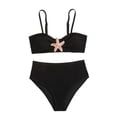 thumbnail image 3 of Daznico Sequin Accent Smocked Spaghetti Strap Two-Piece Bikini Swimwear Bathing Suit (Girls'),7-8 Years, 3 of 8