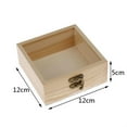 thumbnail image 5 of Wooden Storage Box Plain Wood With Lid Multifunction Square Hinged Craft Gift Boxes For Storage Decoration, 5 of 7