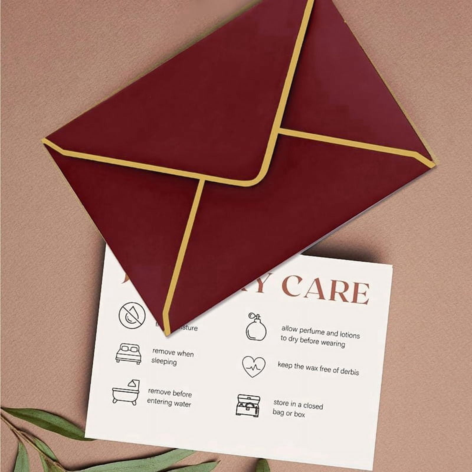 100 PCS A7 Burgundy Invitation Envelopes with Gold Border, 5x7 Inch, V-Flap, Quick Seal - Perfect for Special Occasions