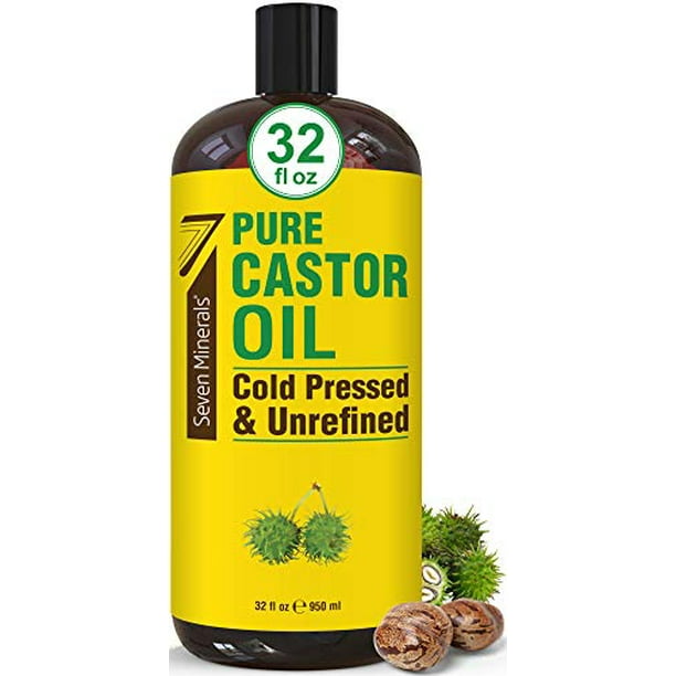 Pure Cold Pressed Castor Oil Big 32 fl oz Bottle Unrefined & Hexane