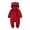 Red, variant on Newborn Baby Jumpsuit Hooded Fleece Rompers Long Sleeve Onesies Outwear Outfits Baby Romper