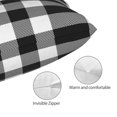 thumbnail image 3 of Goofa White And Black Plaid Print Plush Throw Pillow Case, Soft Velvet with Hidden Zipper, Decorative Cushion Cover for Sofa, Bed, Car, and Home Décor-20"x30", 3 of 6
